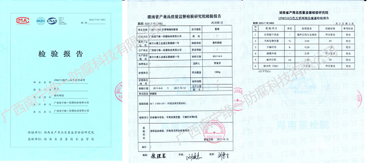 IPN8710白色互穿網(wǎng)絡(luò)防腐漆檢測報(bào)告